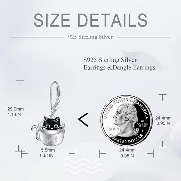 Sterling Silver Moon Cow Eye of Horus Dangle Earrings for Women Gifts Earrings - Picture 4 of 6